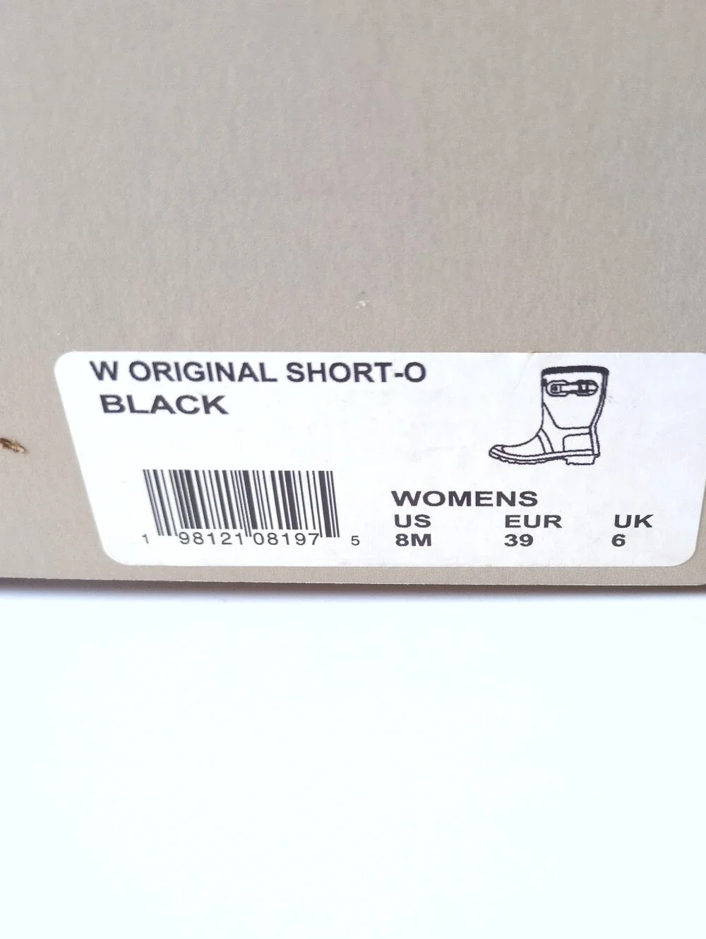 NIB Hunter Original Short O Rain Boots Black Womens Sz 8M